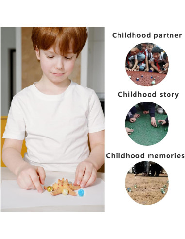 12 Canicas de Vidrio Surtidas Qich 11.4x7.6 cm Colores Vivos