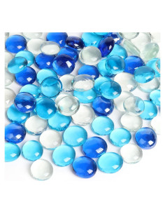 Canicas de Vidrio Planas FUTUREPLUSX 500PCS Azul Decorativas