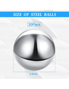 Bolas de Acero Inoxidable Ripeng 30 Piezas 1.27 cm 2