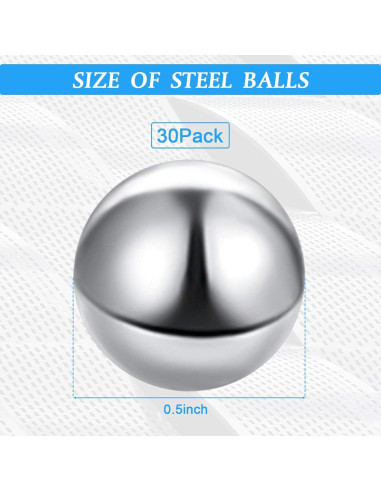 Bolas de Acero Inoxidable Ripeng 30 Piezas 1.27 cm