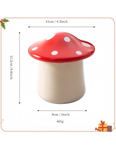 Plato de Mantequilla Cerámica ProfKitSong Hongo Rojo 11.2cm 2