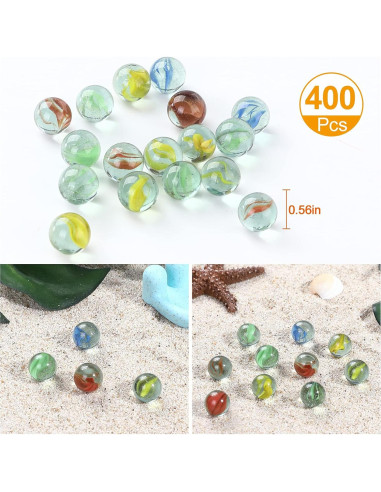 400 Canicas de Ojo de Gato CHU KE 1,42 cm para Juegos