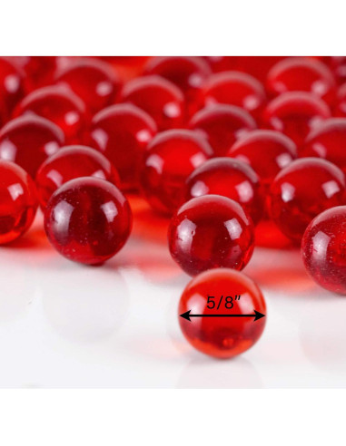 CYS EXCEL Relleno de Jarrón de Mármol de Vidrio Rojo 1 LB