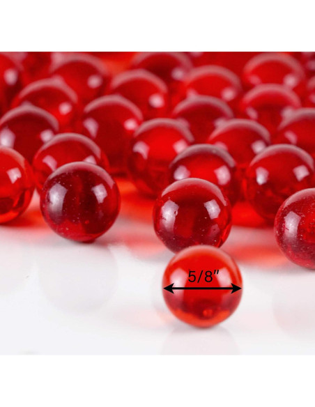 CYS EXCEL Relleno de Jarrón de Mármol de Vidrio Rojo 1 LB