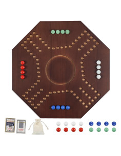 Juego de Mesa de Canicas NRZSSN Madera 2-4 Jugadores
