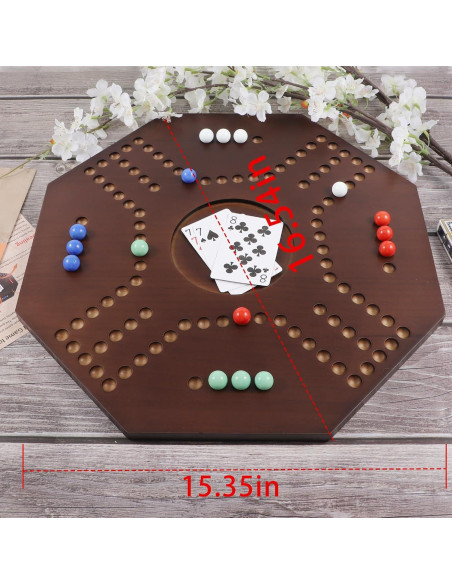 Juego de Mesa de Canicas NRZSSN Madera 2-4 Jugadores