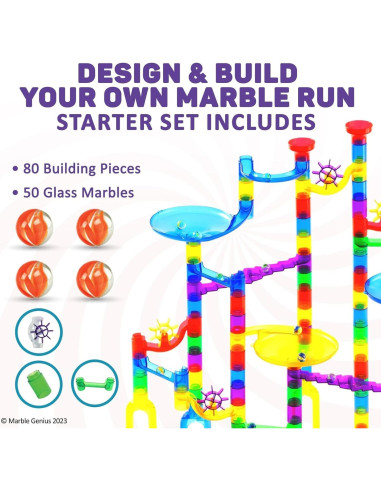 Juego de Canicas Marble Genius - 130 Piezas para Niños