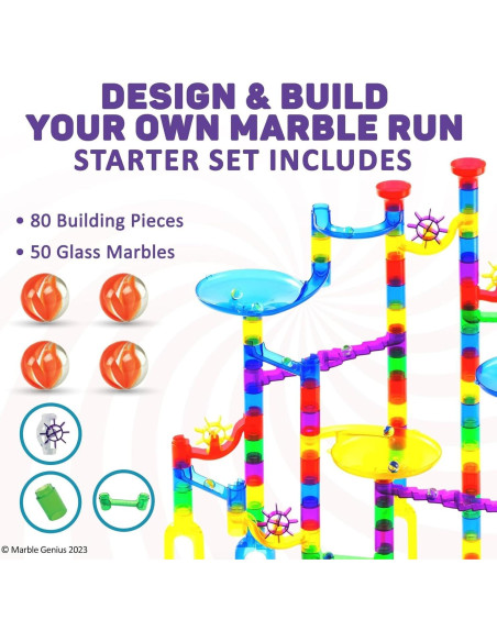 Juego de Canicas Marble Genius - 130 Piezas para Niños
