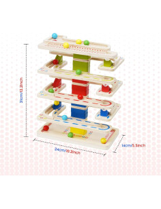 Juguete de Caída de Pelotas de Madera Ark miido 8 Niveles 2