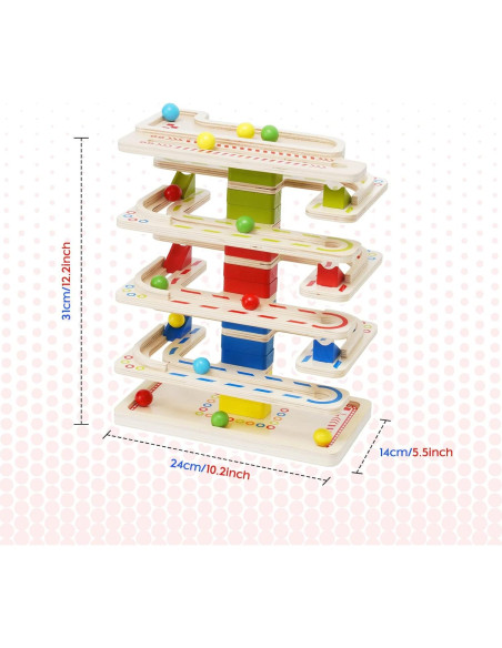 Juguete de Caída de Pelotas de Madera Ark miido 8 Niveles