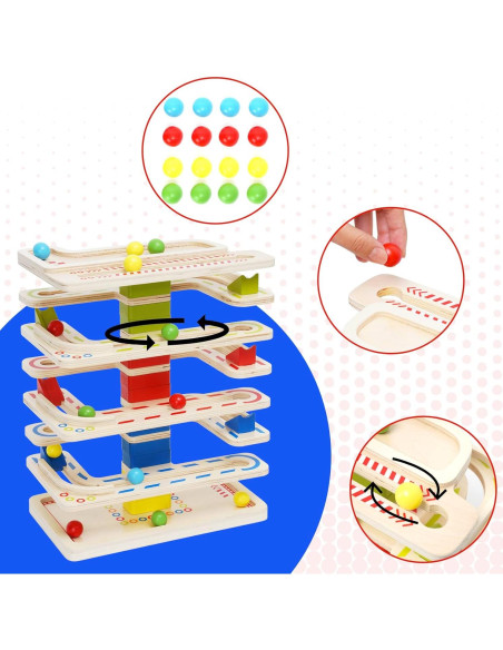 Juguete de Caída de Pelotas de Madera Ark miido 8 Niveles