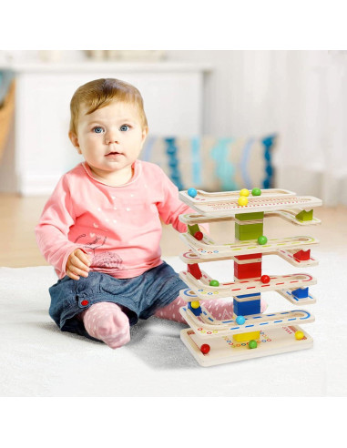 Juguete de Caída de Pelotas de Madera Ark miido 8 Niveles