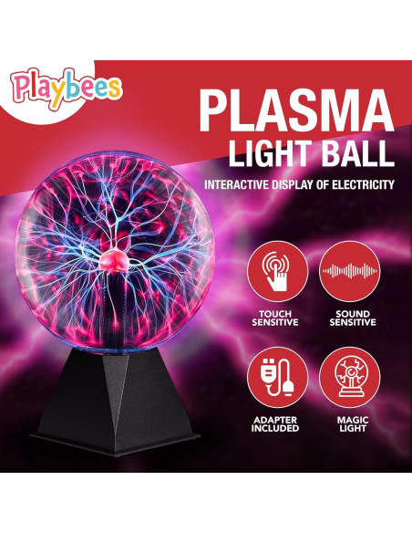 Bola de Plasma Playbees 17.78 cm Rojo Interactiva