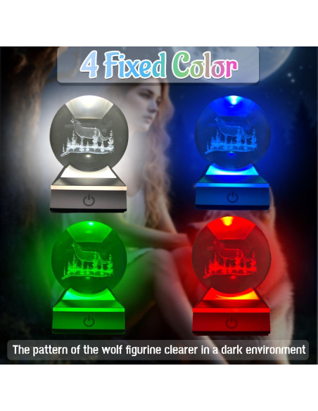 Lámpara de Lobo 3D Winmist Glimpse Luz LED Colorida 8cm