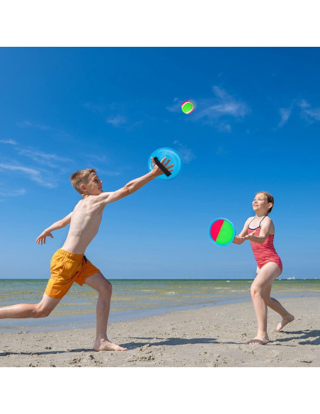 Juego de Lanzar y Atrapar Ayeboovi 4 Palas y 4 Pelotas