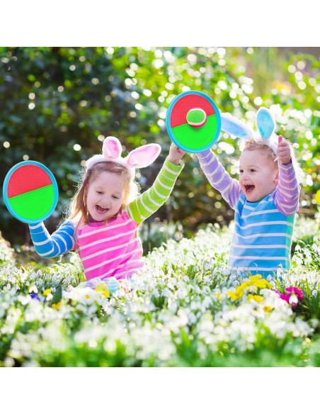 Juego de Lanzar y Atrapar Ayeboovi 4 Palas y 4 Pelotas