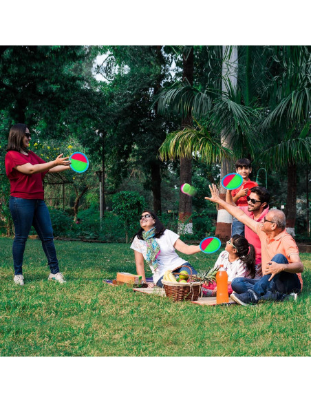 Juego de Lanzar y Atrapar Ayeboovi 4 Palas y 4 Pelotas