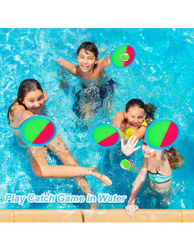 Juego de Lanzar y Atrapar Ayeboovi 4 Palas y 4 Pelotas