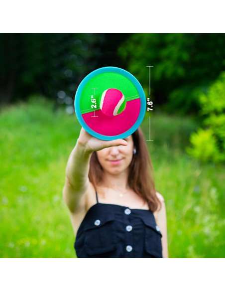 Juego de Lanzar y Atrapar Ayeboovi 4 Palas y 4 Pelotas