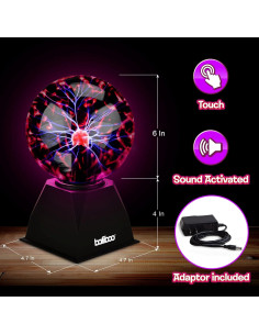 Lámpara de Plasma BALIBOO 15.24 cm Táctil y Sonido 2