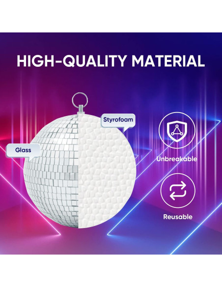 Bola de Disco Espejo Plateada 20 cm con Anillo Colgante