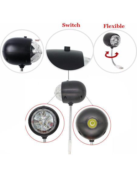Luz LED USB 2 en 1 Soseelnee Bola Mágica Colorida 4W