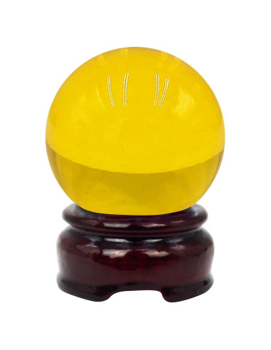 Bola de Cristal Amarilla Feng Shui 5.08 cm Decorativa