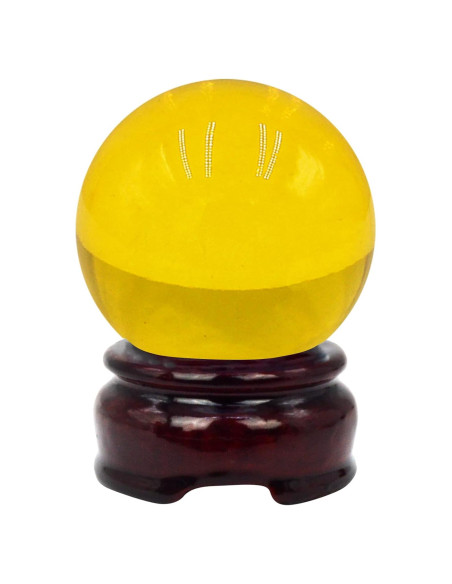 Bola de Cristal Amarilla Feng Shui 5.08 cm Decorativa