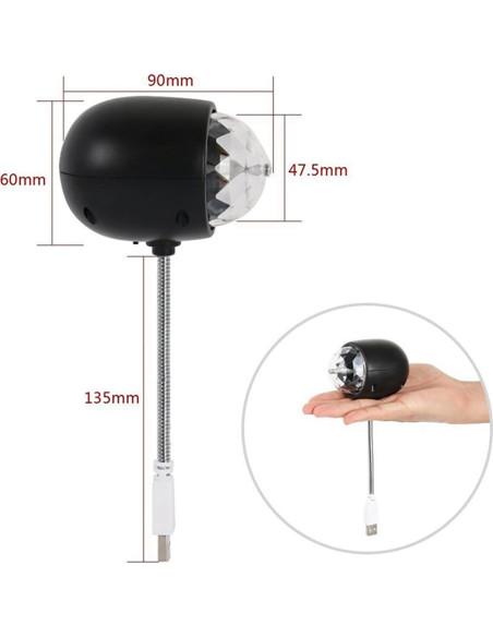 Luz LED USB 2 en 1 Soseelnee Bola Mágica Colorida 4W