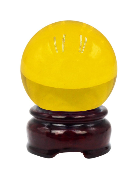 Bola de Cristal Amarilla Feng Shui 5.08 cm Decorativa