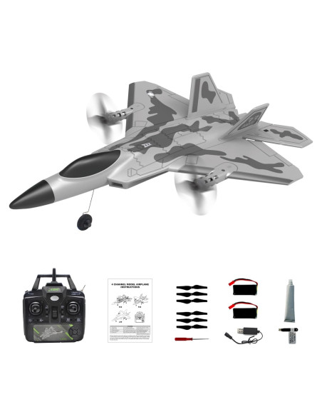 Avión RC Leopmase F-22 con Estabilizador y 2 Baterías