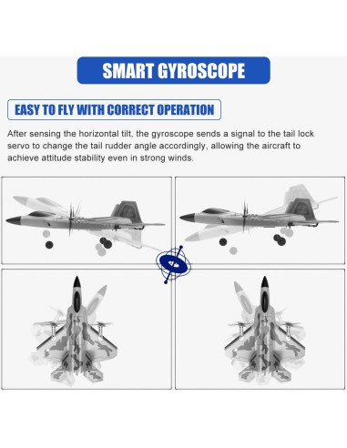 Avión RC Leopmase F-22 con Estabilizador y 2 Baterías