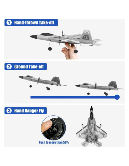 Avión RC Leopmase F-22 con Estabilizador y 2 Baterías