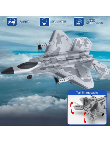 Avión RC Leopmase F-22 con Estabilizador y 2 Baterías