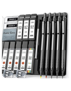 Juego de Lápices Mecánicos Metálicos Four Candies 5PCS 0.5-2.0mm