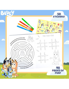 Libro para Colorear Bluey 90 Páginas + 4 Marcadores 2