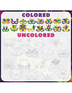 Lenwen 16 Pcs Máscaras DIY Carnaval para Colorear con Marcadores 2