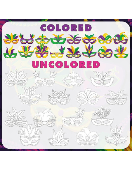 Lenwen 16 Pcs Máscaras DIY Carnaval para Colorear con Marcadores