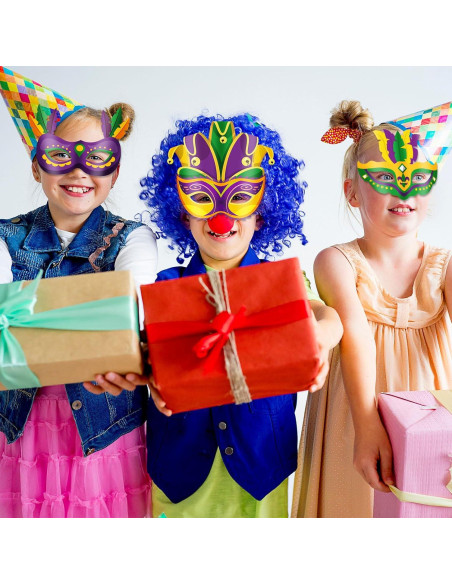 Lenwen 16 Pcs Máscaras DIY Carnaval para Colorear con Marcadores