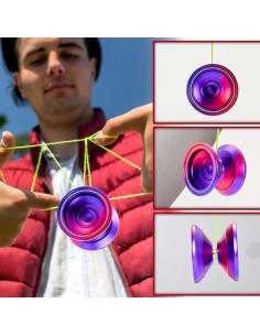 Yoyo WATIEOBOO Profesional Doble Función 68g Rojo Púrpura 2