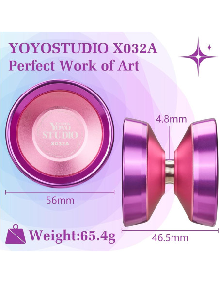 Yoyo Profesional YOYOSTUDIO Rosa con Anillos de Aluminio