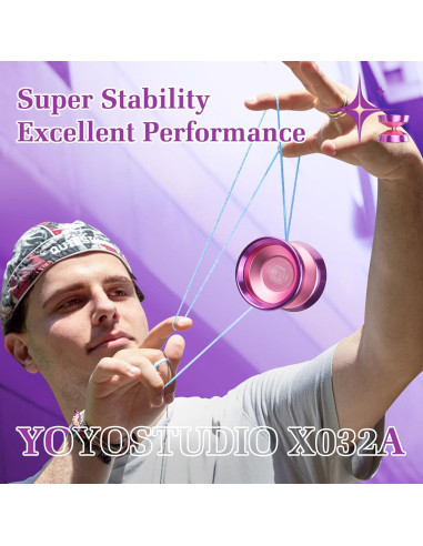 Yoyo Profesional YOYOSTUDIO Rosa con Anillos de Aluminio
