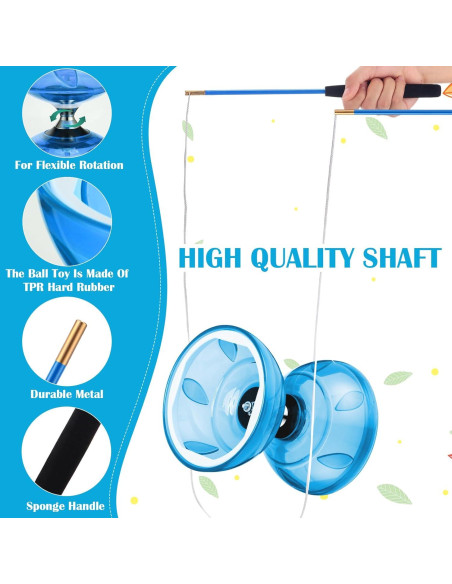 Juego de Diabolo Chino Simgoing con Palos y Cuerda Azul