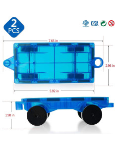 MAGBLOCK Juego de 2 Coches Magnéticos para Juguetes STEM 2