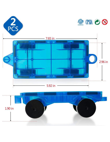 MAGBLOCK Juego de 2 Coches Magnéticos para Juguetes STEM