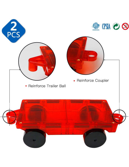 MAGBLOCK Juego de 2 Coches Magnéticos para Juguetes STEM