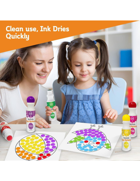 Marcadores de Puntos Ultimate Stationery 6 Colores Lavables