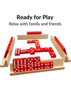 Juego de Dominó Doble 6 UVCANY con 4 Soportes de Madera 2