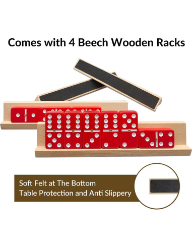 Juego de Dominó Doble 6 UVCANY con 4 Soportes de Madera