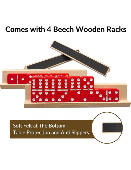 Juego de Dominó Doble 6 UVCANY con 4 Soportes de Madera